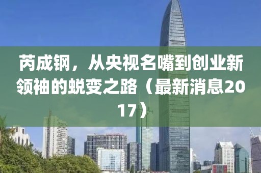 芮成鋼，從央視名嘴到創(chuàng  )業(yè)新領(lǐng)袖的蛻變之路（最新消息2017）