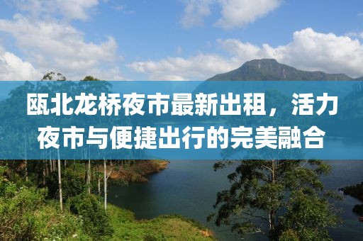 甌北龍橋夜市最新出租，活力夜市與便捷出行的完美融合