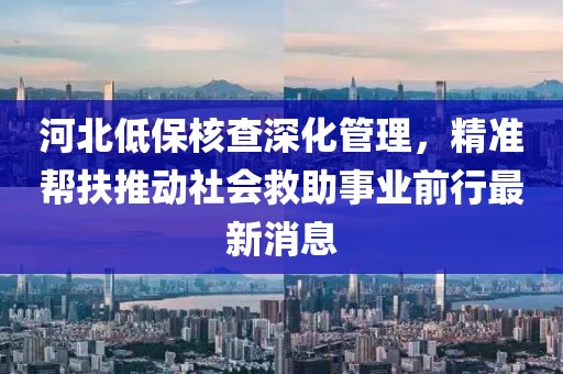 河北低保核查深化管理，精準幫扶推動(dòng)社會(huì )救助事業(yè)前行最新消息