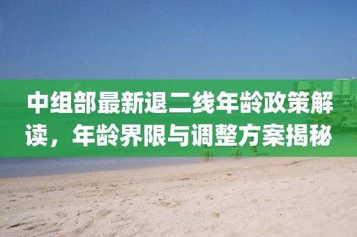 中組部最新退二線(xiàn)年齡政策解讀，年齡界限與調整方案揭秘
