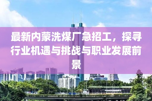 最新內蒙洗煤廠(chǎng)急招工，探尋行業(yè)機遇與挑戰與職業(yè)發(fā)展前景