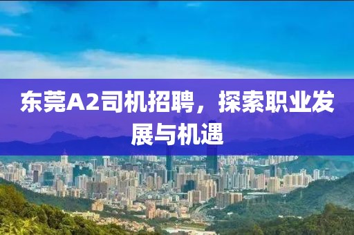 東莞A2司機招聘，探索職業(yè)發(fā)展與機遇