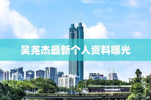 吳堯杰最新個(gè)人資料曝光