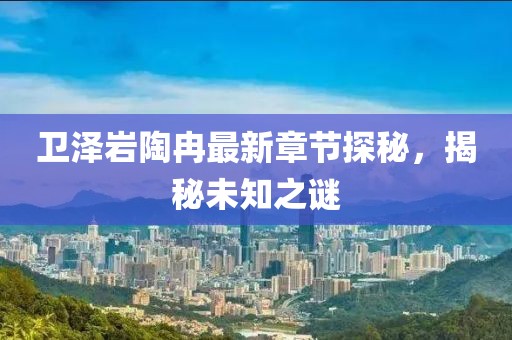 衛澤巖陶冉最新章節探秘，揭秘未知之謎