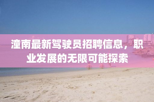 潼南最新駕駛員招聘信息，職業(yè)發(fā)展的無(wú)限可能探索